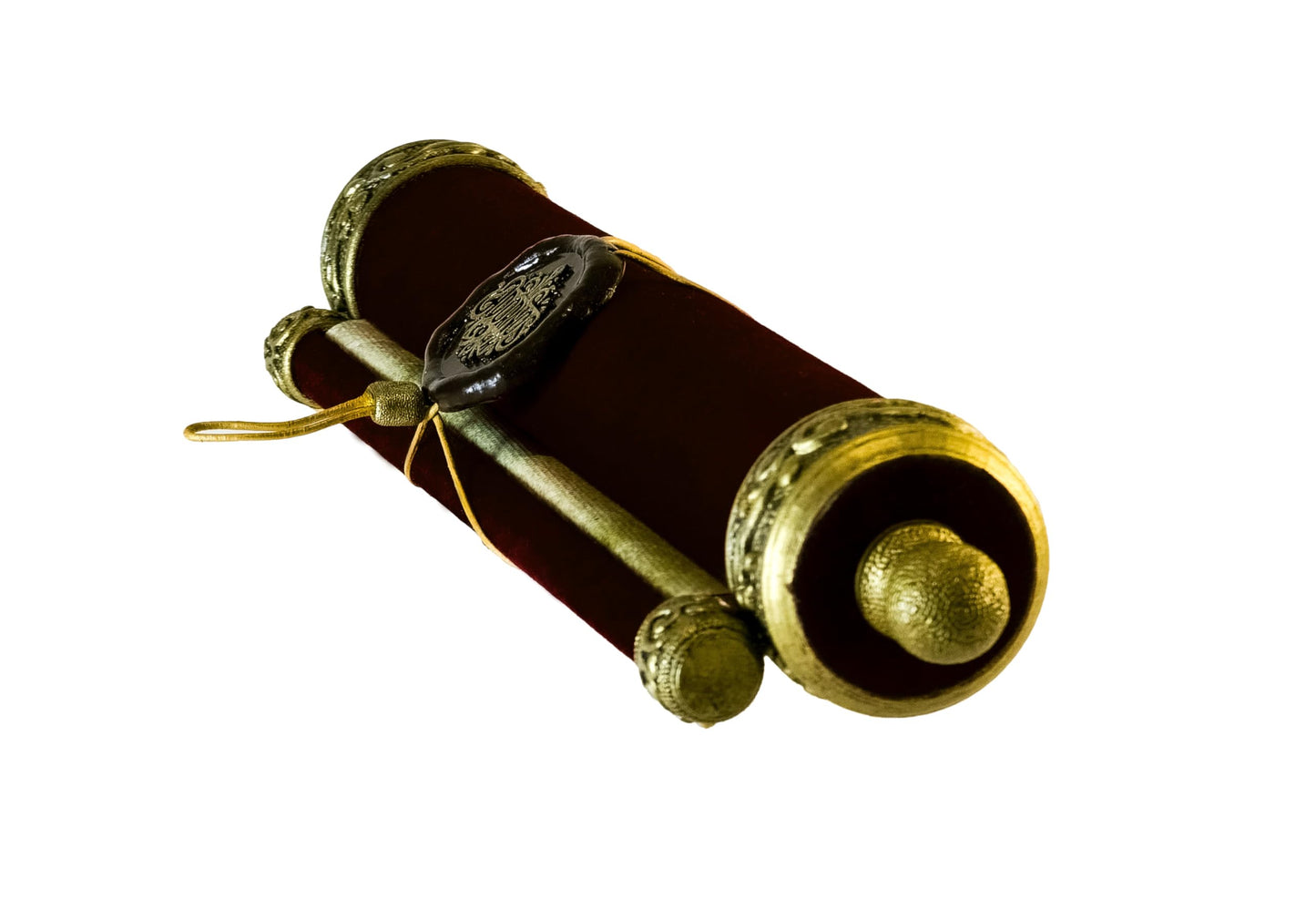 Decorative Velvet Scroll for Mother, Antique Gold Accents, Floral Design